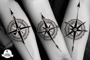Arrow travel tattoo compass tattoo idea