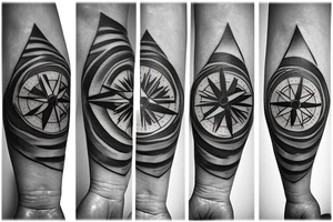 Arrow travel tattoo compass patchwork tattoo idea