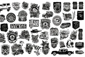 Jeep patchwork tattoo idea