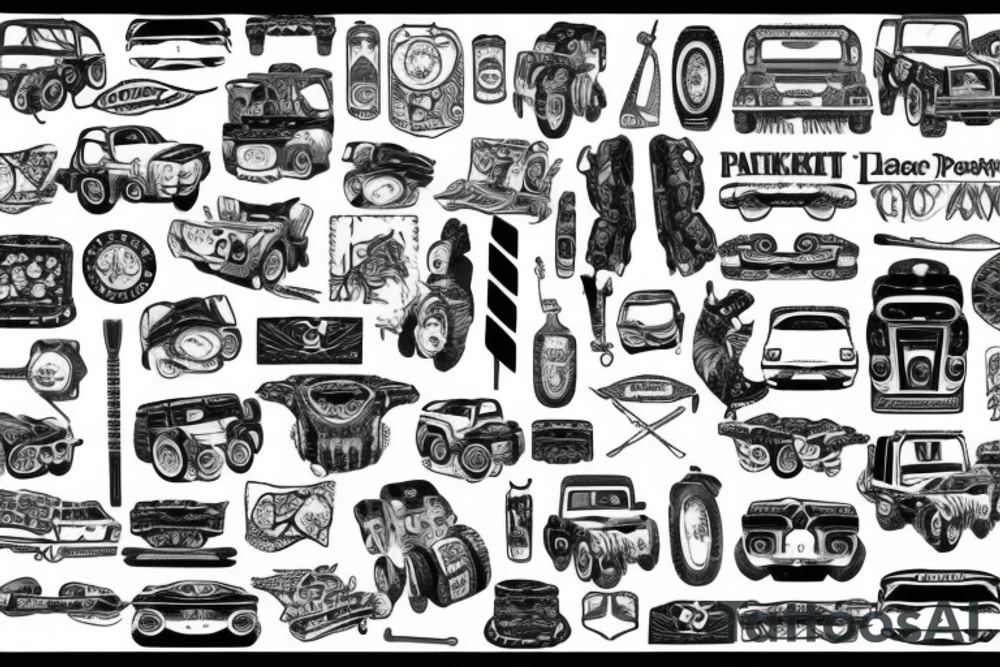 Jeep patchwork tattoo idea