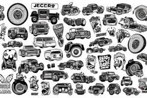 Jeep patchwork tattoo idea