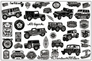 Jeep patchwork tattoo idea