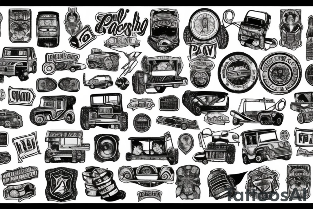 Jeep patchwork tattoo idea