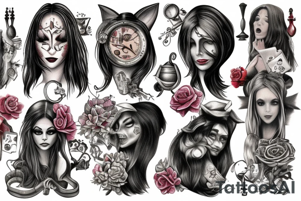 American Mcgees Alice in Wonderland tattoo idea