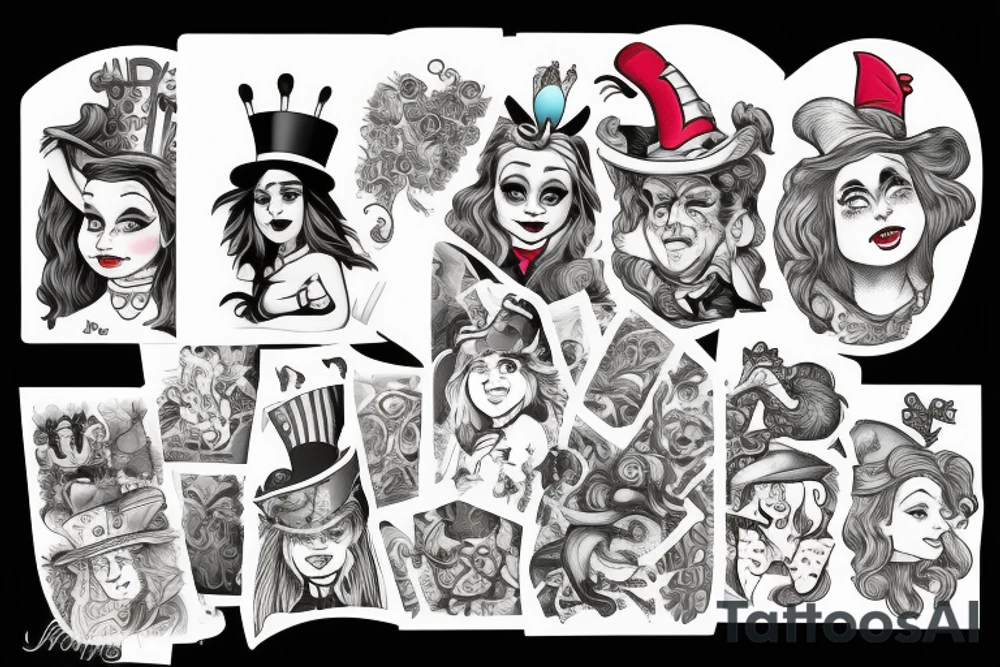 Alice in Wonderland mad hatter tattoo idea