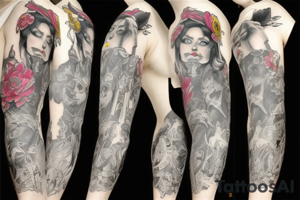 Sleeve, Alice in Wonderland tattoo idea
