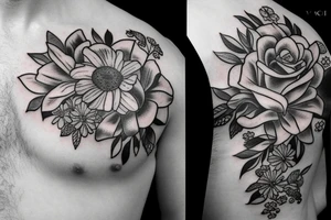 tank with flowers tattoo idea
