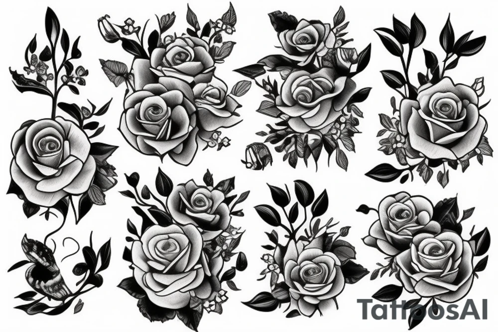 tank with flowers tattoo idea