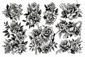 weapon with flowers tattoo idea
