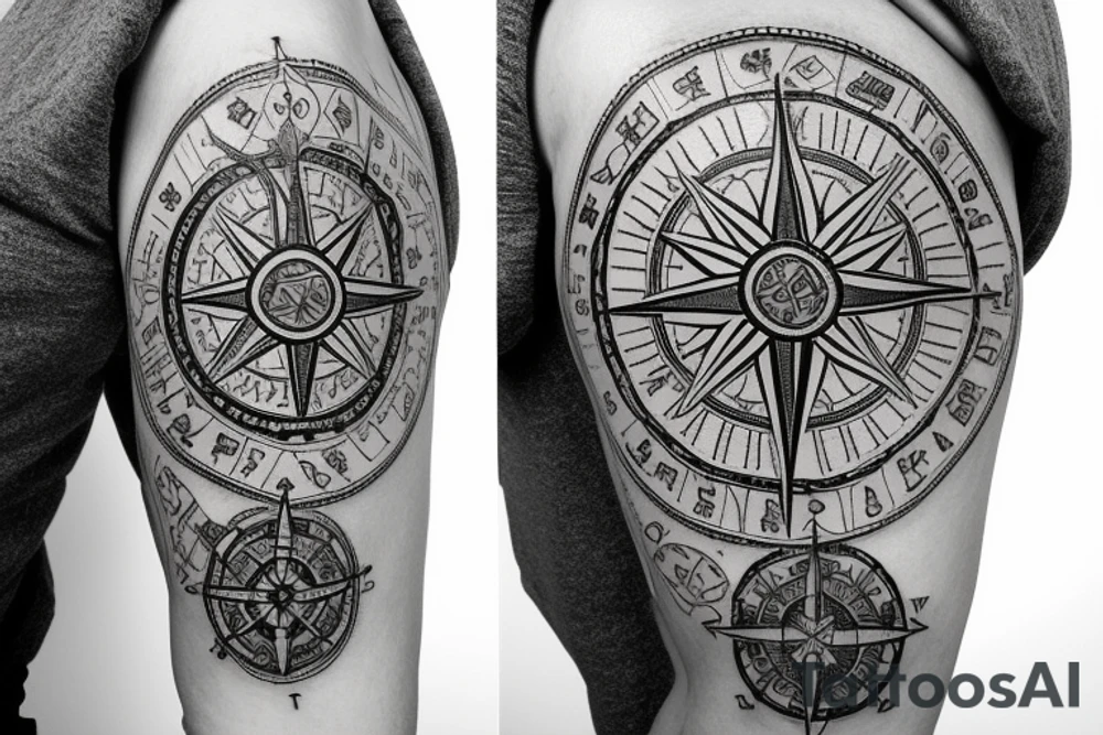 A compass with vegvisir on the inside where the whole tattoo looks like a medallion tattoo idea