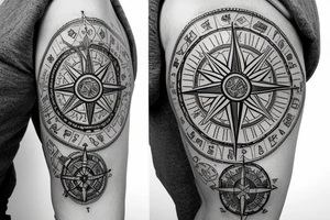 A compass with vegvisir on the inside where the whole tattoo looks like a medallion tattoo idea