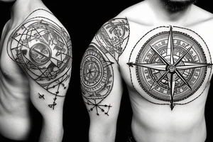 A compass with vegvisir on the inside where the whole tattoo looks like a medallion tattoo idea