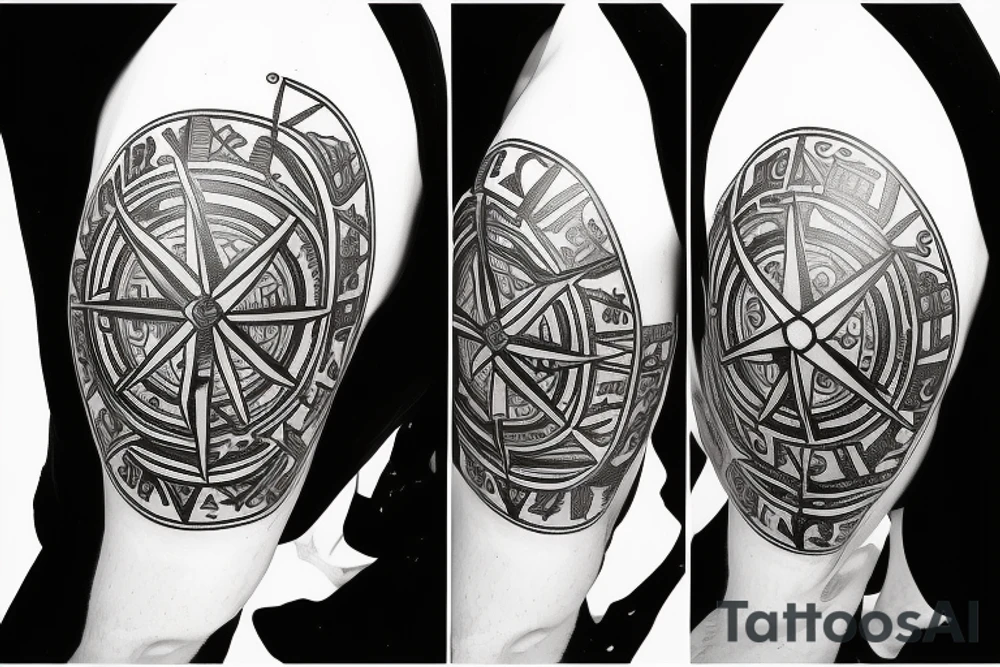 A compass with vegvisir on the inside where the whole tattoo looks like a medallion tattoo idea