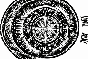 A compass with vegvisir in the middle where the whole tattoo looks like a medallion tattoo idea