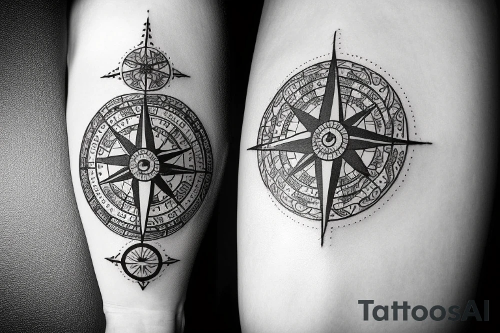 A compass with vegvisir in the middle where the whole tattoo looks like a medallion tattoo idea