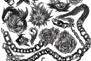 Barbed Chains Intricate Wicked Complex Radiant Smokey Ashes Warped tattoo idea