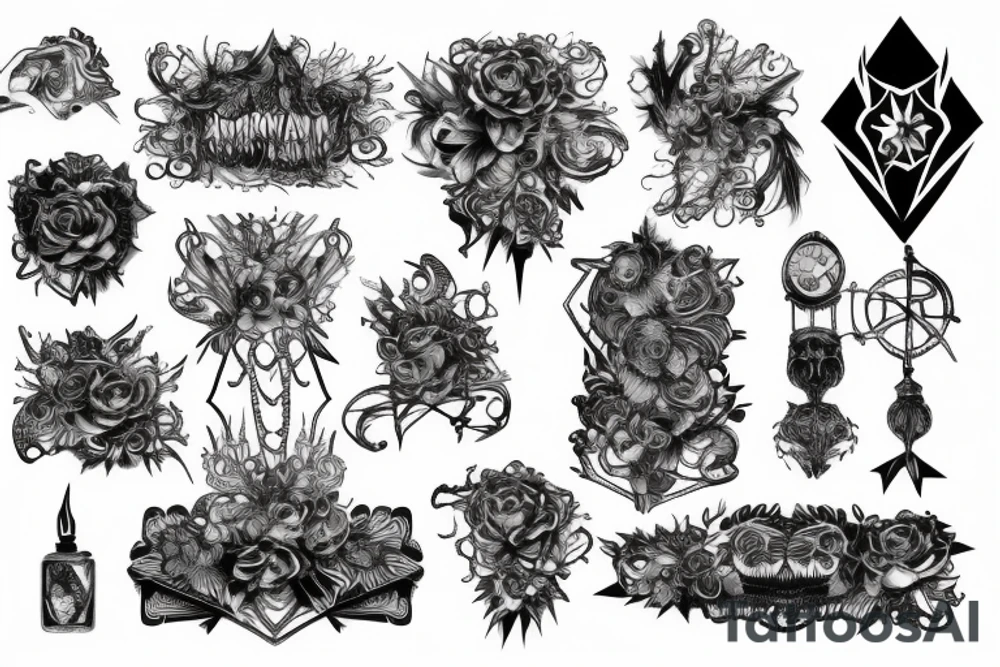 Barbed Chains Intricate Wicked Complex Radiant Smokey Ashes Warped tattoo idea