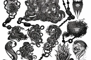 Barbed Chains Intricate Wicked Complex Radiant Smokey Ashes Warped tattoo idea