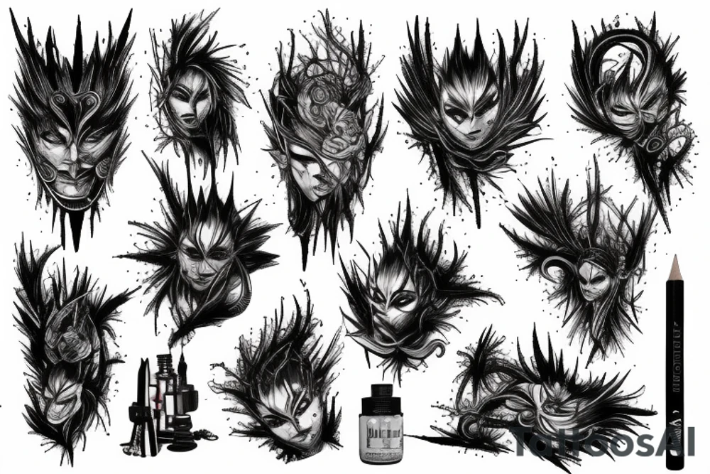 Barbed Chains Intricate Wicked Complex Radiant Smokey Ashes Warped tattoo idea