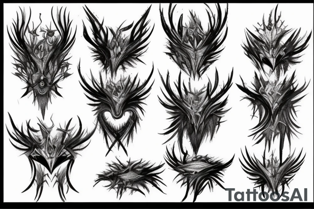 Barbed Chains Intricate Wicked Complex Radiant Smokey Ashes Warped tattoo idea