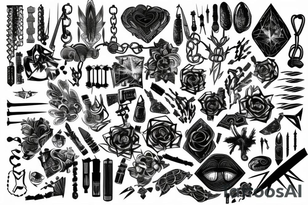 Barbed Chains Intricate Wicked Complex Radiant Smokey Ashes Warped tattoo idea