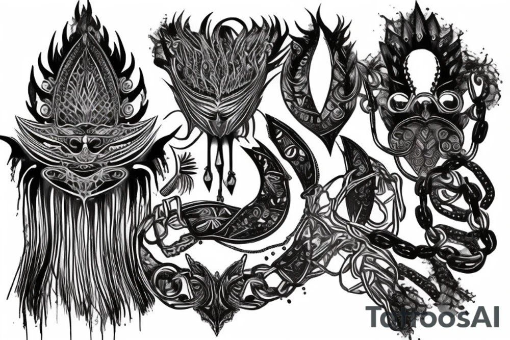 Barbed Chains Intricate Radiant Smokey Ashes Warped tattoo idea