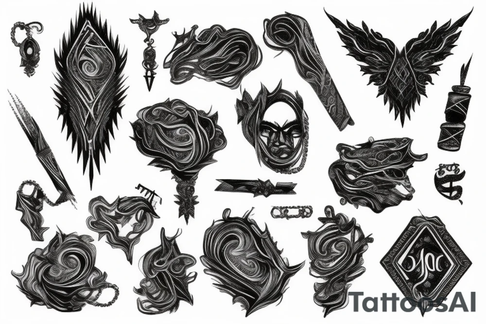 Barbed Chains Intricate Radiant Smokey Ashes Warped tattoo idea Barbed Chains Intricate Radiant Smokey Ashes Warped tattoo idea