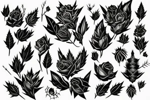 Beautiful; Demon girl Radiant Smokey Blackout Pretty Thorns Intricate Detailed Realistic tattoo idea