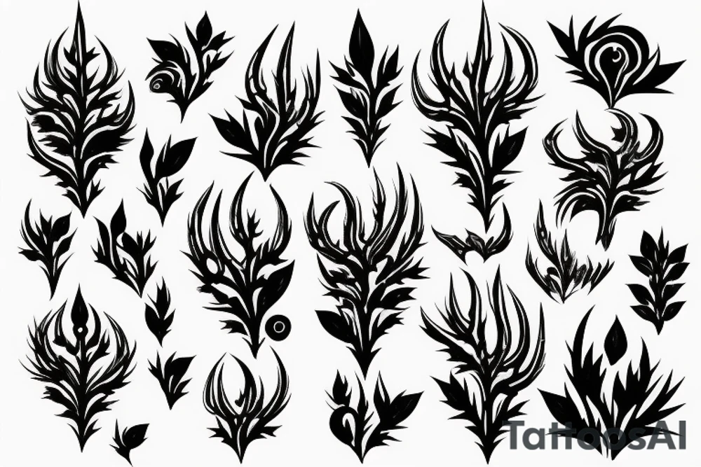 Beautiful; Demon girl Radiant Smokey Blackout Pretty Thorns Intricate Detailed Realistic tattoo idea
