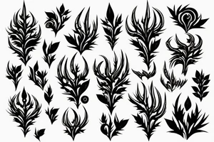 Beautiful; Demon girl Radiant Smokey Blackout Pretty Thorns Intricate Detailed Realistic tattoo idea