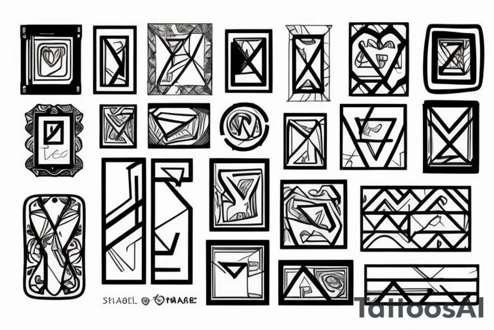Rectangle shaped tattoo (ratio 1:2) tattoo idea
