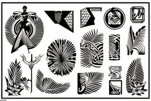 Rectangle shaped tattoo (ratio 1:2)
Hawaii themed tattoo idea