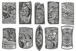 Rectangle shaped tattoo (ratio 1:2)
Hawaii themed, soft frame tattoo idea