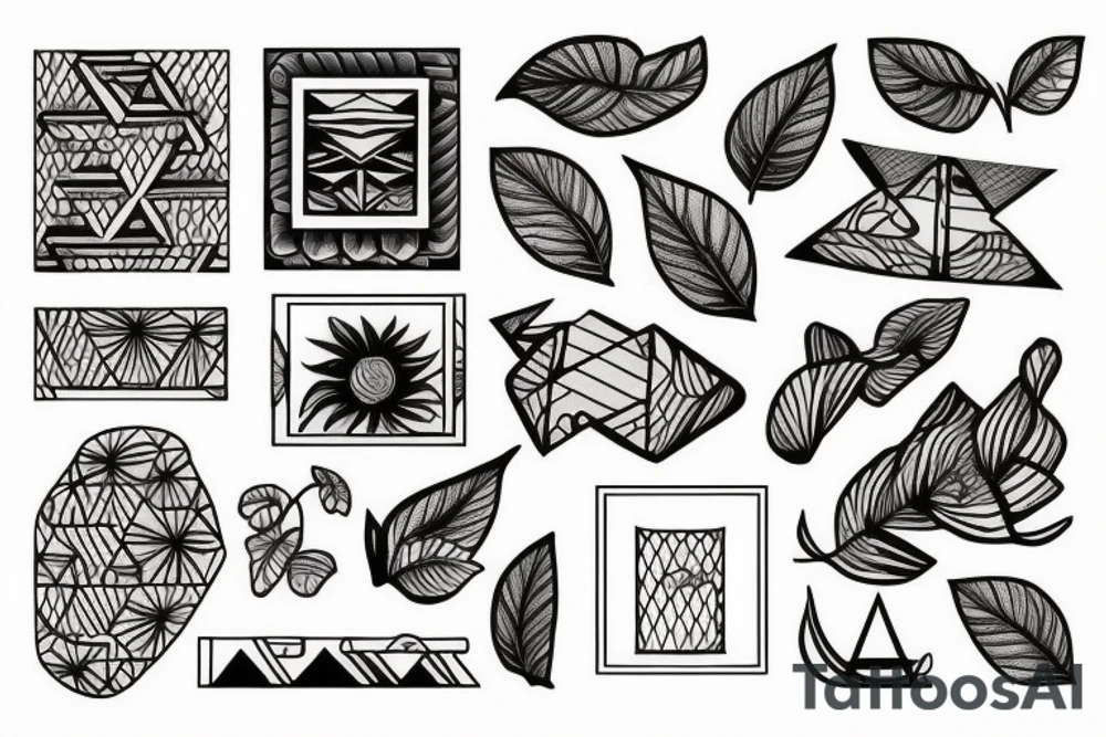 Rectangle shaped tattoo (ratio 1:2)
Hawaii themed
The frame of the tattoo should not be a line tattoo idea