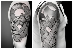 Rectangle shaped tattoo (ratio 1:2)
Hawaii themed (mountains and ocean) tattoo idea