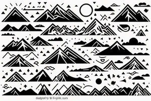 Rectangle shaped tattoo (ratio 1:2)
Hawaii themed (mountains with ridges and ocean) tattoo idea
