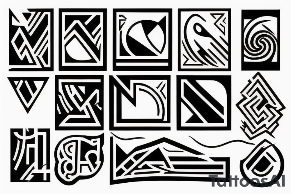 Rectangle shaped fine line tattoo (ratio 1:2) in the style of konstantin noskos tattoo idea