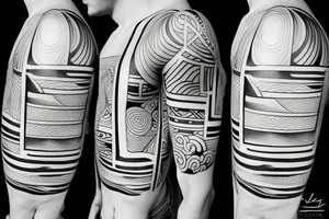 Rectangle shaped fine line tattoo (ratio 1:2) of a surfer in hawaii tattoo idea