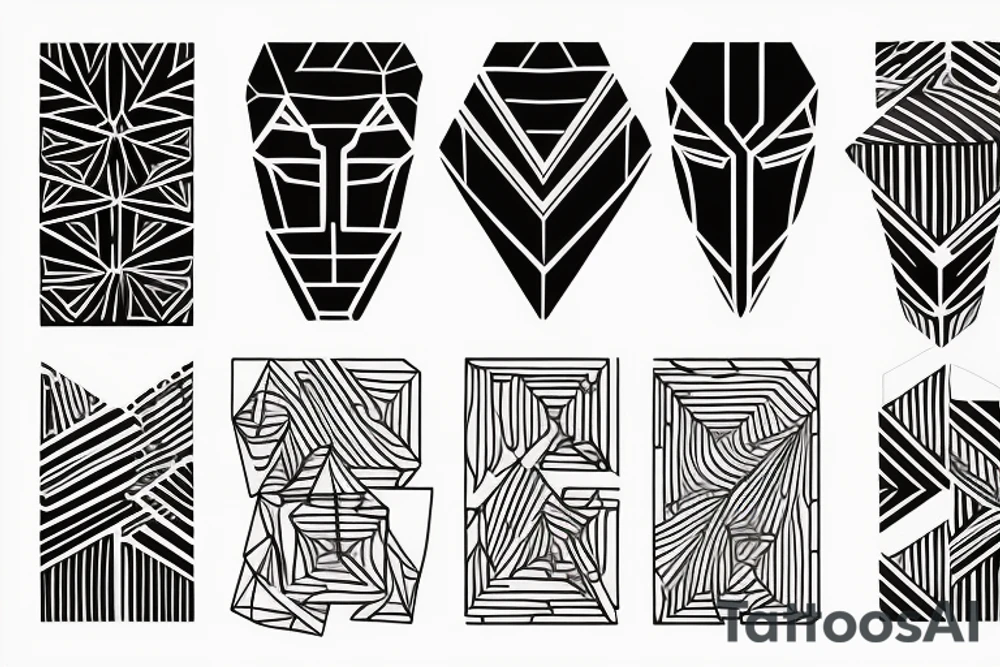 Rectangle shaped fine line tattoo (ratio 1:2)
Thin lines
Geometric tattoo idea