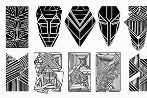 Rectangle shaped fine line tattoo (ratio 1:2) 
Thin lines
Geometric tattoo idea