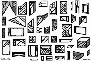 Rectangle shaped fine line tattoo (ratio 1:2) 
Thin lines without a frame tattoo idea
