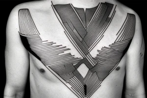 Rectangle shaped fine line tattoo (ratio 1:2) 
Thin lines without a frame tattoo idea