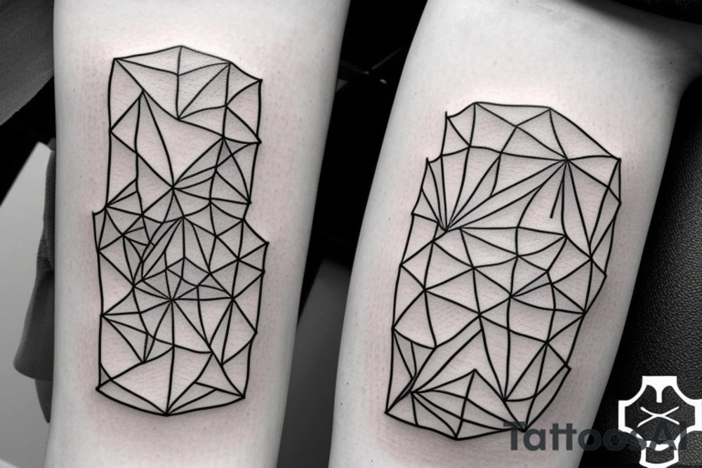 Rectangle shaped fine line tattoo (ratio 1:2) on forearm
Thin lines without a frame tattoo idea