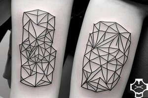 Rectangle shaped fine line tattoo (ratio 1:2) on forearm
Thin lines without a frame tattoo idea