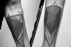 Rectangle shaped fine line tattoo (ratio 1:2) on forearm
Thin lines without a frame tattoo idea