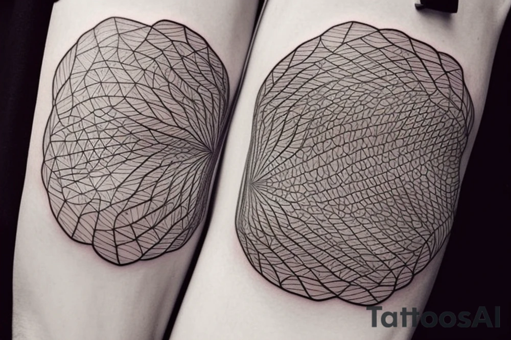 Create a rectangle shaped fine line tattoo (ratio 1:2) on the forearm. It should be made of very fine lines. tattoo idea
