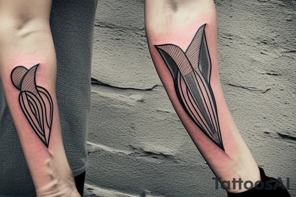 Create a rectangle shaped fine line tattoo (ratio 1:2) on the forearm. It should be made of very fine lines.
It should include a humpback whale breaching the surface. tattoo idea