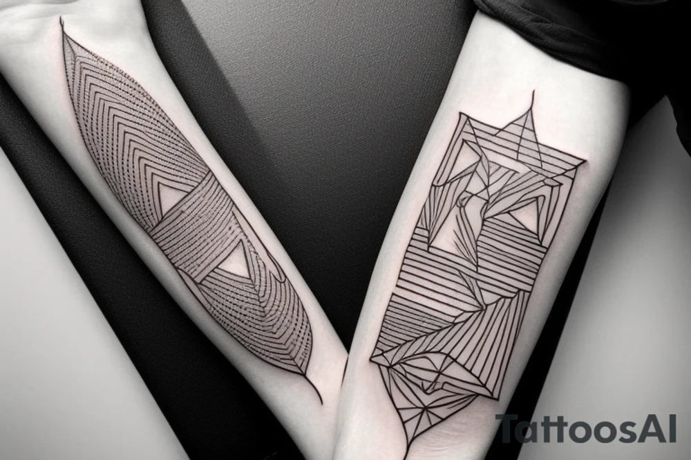 Create a rectangle shaped fine line tattoo (ratio 1:2) on the forearm. It should be made of very fine lines.
Hawaii themed. tattoo idea