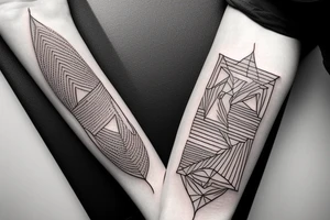 Create a rectangle shaped fine line tattoo (ratio 1:2) on the forearm. It should be made of very fine lines.
Hawaii themed. tattoo idea