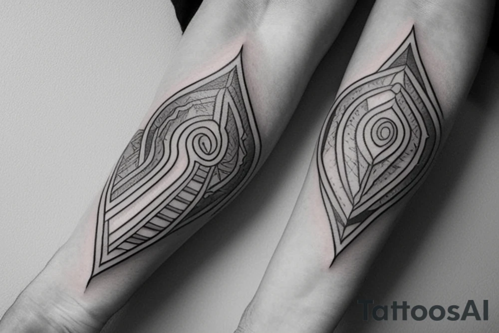 Create a rectangle shaped fine line tattoo (ratio 1:2) on the forearm. It should be made of very fine lines.
Hawaii themed. tattoo idea